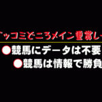 現役馬主のブッコミどころ メイン・厳選レース